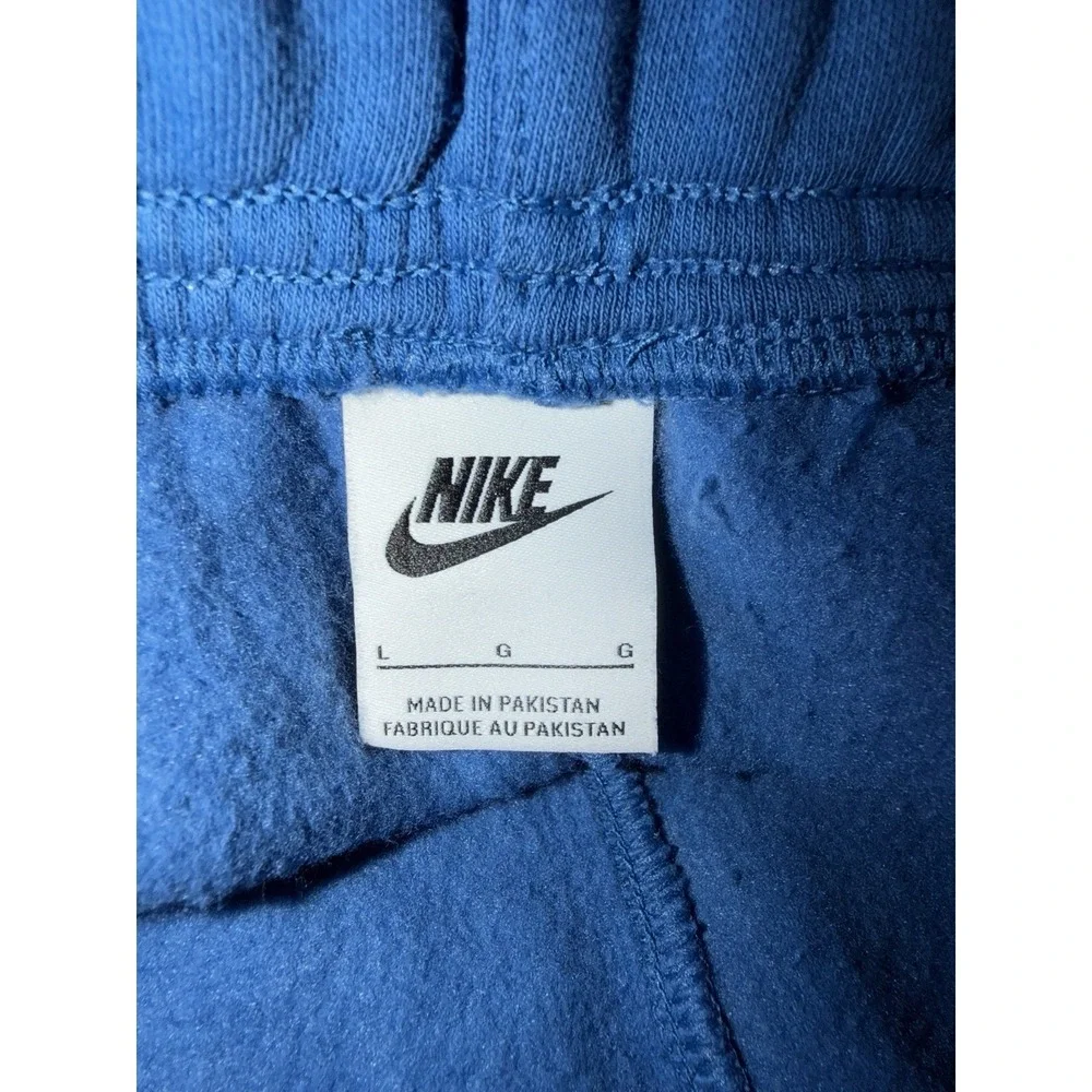 Nike Sweat Shorts Mens Large Blue Embroidered